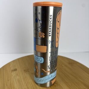 Starbucks TEXAS Travel Tumbler Mug Stainless Steel 16oz Been There 2021 Orange